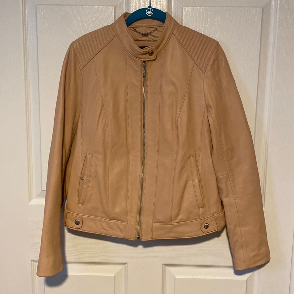 Cole Haan Light Pink Leather Jacket Medium